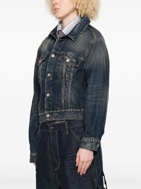 Balenciaga off-shoulder denim jacket - Blue