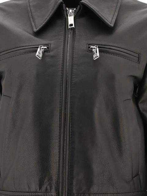 Max Mara zip-up leather jacket - Black