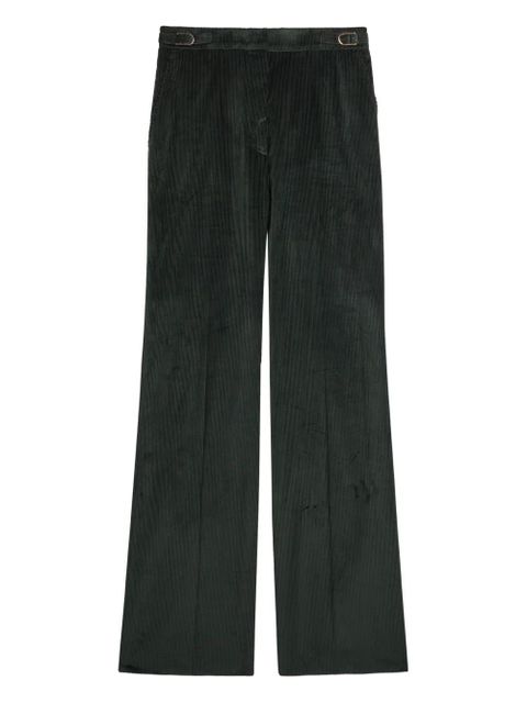 Gabriela Hearst buckled corduroy straight trousers - Green - zdjęcie produktu nr 1