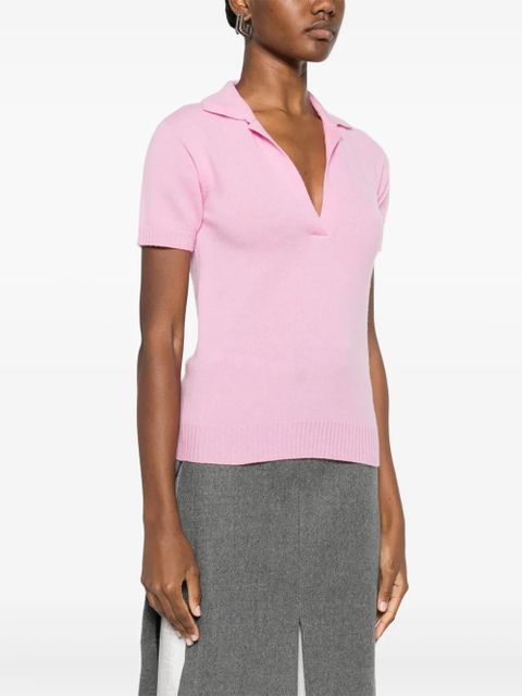 Blumarine logo-appliqué polo top - Pink - zdjęcie produktu nr 2