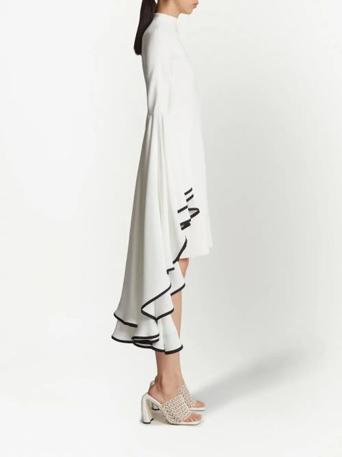 Proenza Schouler crepe ruffle sleeve dress - White