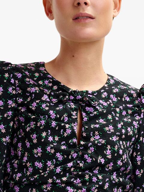 Essentiel Antwerp puffed-sleeve ruffled mini dress - Black