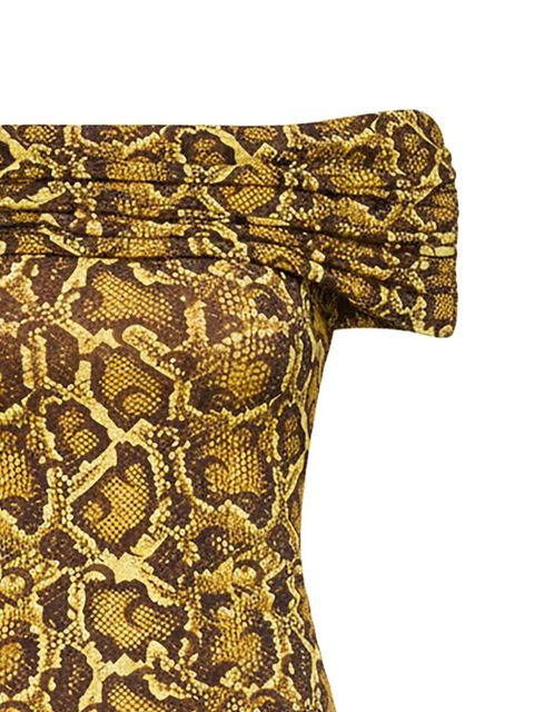 Marine Serre draped python-printed blouse - Yellow - zdjęcie produktu nr 2