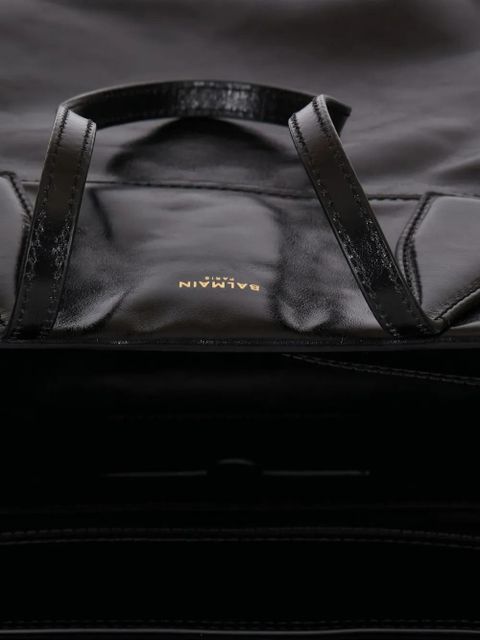 Balmain zip-detail leather tote bag - Black