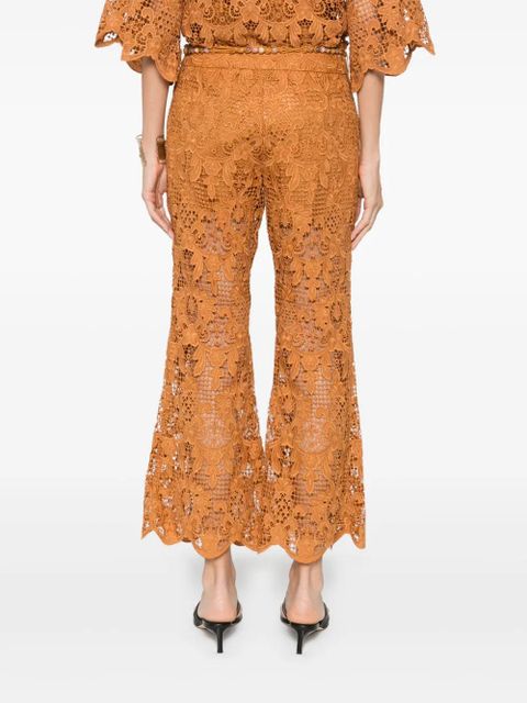 ZIMMERMANN Coco Lace flared trousers - Brown