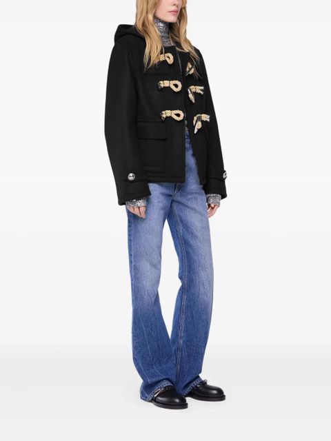 Rabanne toggle-fastening hooded jacket - Black