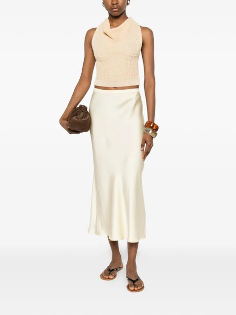 ANINE BING Bar silk midi skirt - Yellow - zdjęcie produktu nr 2