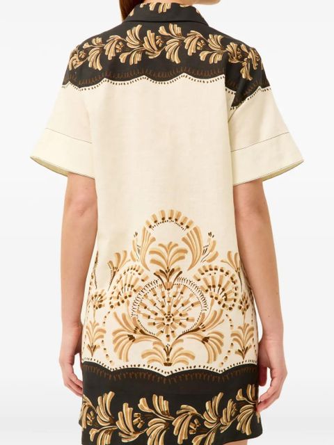 Marie Oliver Dede floral-print v-neck dress - Neutrals