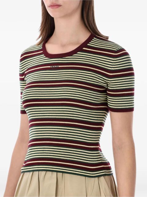 Prada stripe-pattern T-shirt - Green