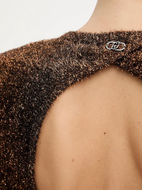 Liu Jo sukienka kolor brązowy mini dopasowana MF5236 MA10R