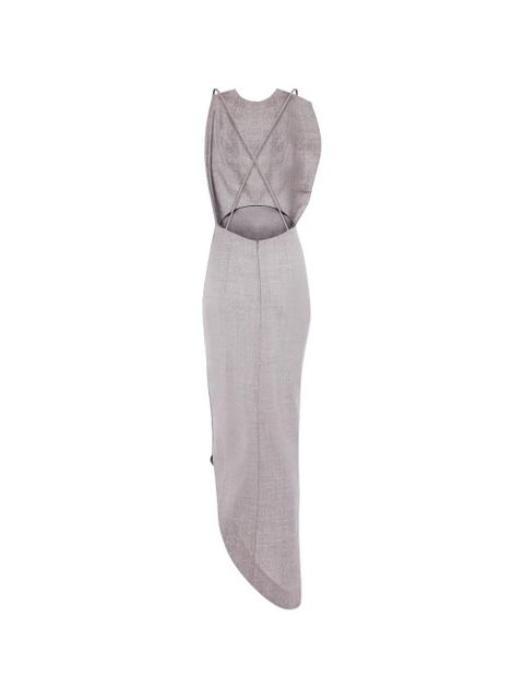 A.W.A.K.E. Mode draped-detail asymmetric midi dress - Grey