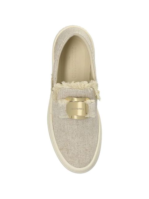 Ferragamo fringed logo-plaque sneakers - Neutrals
