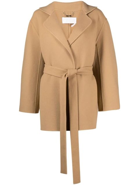 Chloé notch-lapels brushed belted coat - Neutrals - zdjęcie produktu nr 1