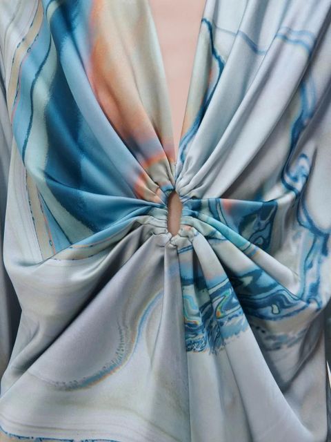 Simkhai Roma gathered-detail shirt dress - Blue