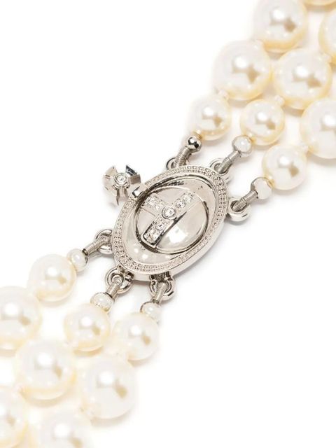 Vivienne Westwood pearl-embellished wraparound necklace - White