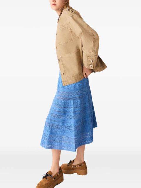 Maje patch-pocket denim jacket - Neutrals