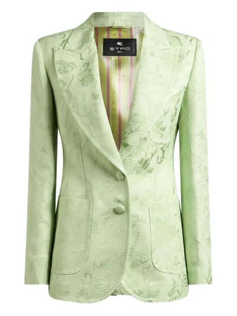 ETRO single-breasted floral jacquard jacket - Green - zdjęcie produktu nr 1