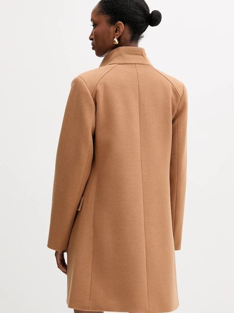 Liu Jo płaszcz z domieszką wełny kolor brązowy MF5119 J4873