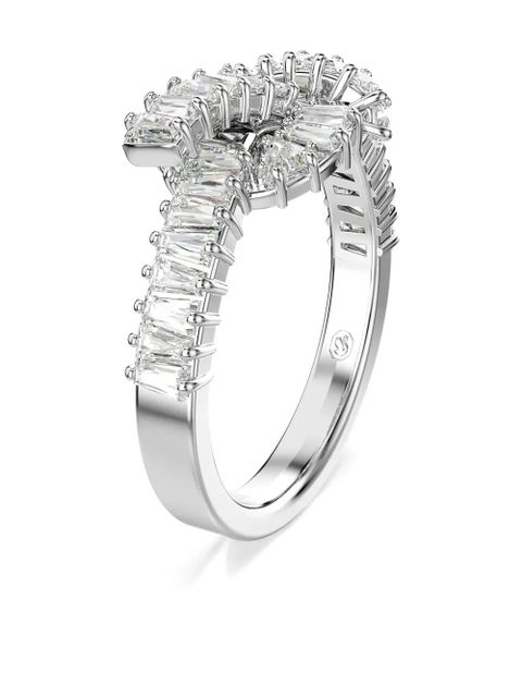 Swarovski Matrix baguette-cut knot ring - Silver