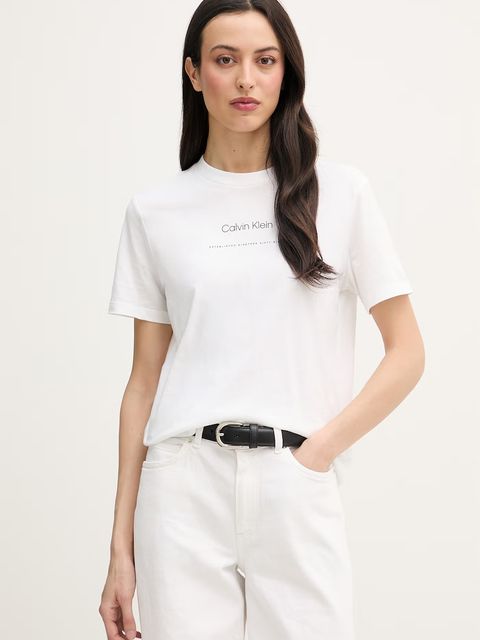 Calvin Klein Jeans T-shirt damski bawełniany - zdjęcie produktu nr 1