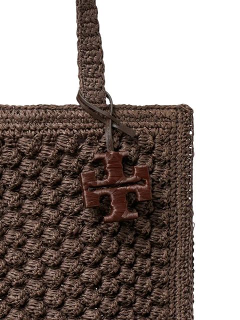 Tory Burch small Ella hand-crocheted popcorn tote - Brown