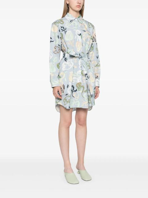 Lanvin floral-print mini dress - Blue