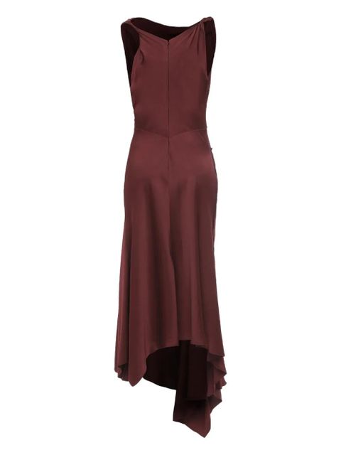 Victoria Beckham Posy asymmetrical drape midi dress - Red - zdjęcie produktu nr 2