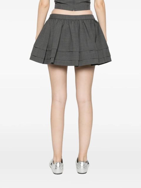 SHUSHU/TONG ruffle-detail pleated mini skirt - Grey