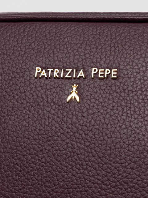 Patrizia Pepe torebka skórzana kolor bordowy CB8985 L001
