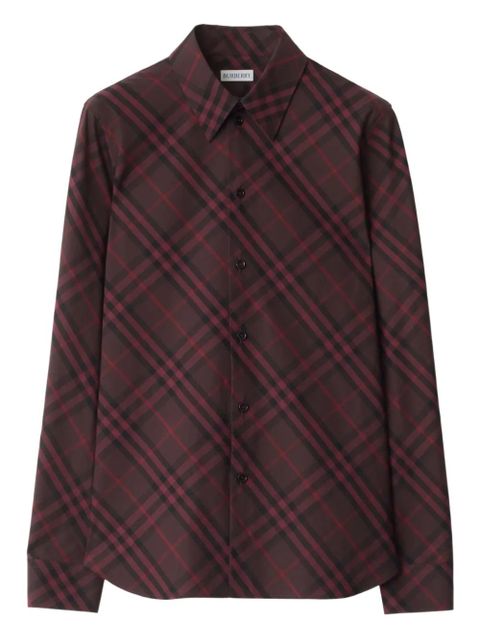 Burberry check-pattern cotton shirt - Red - zdjęcie produktu nr 1