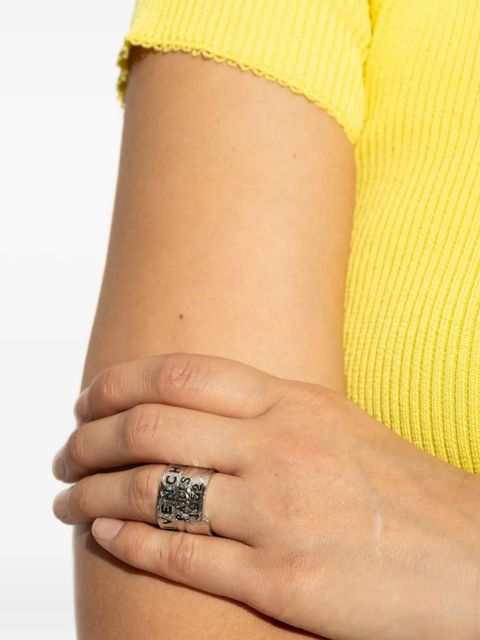 Givenchy hammered logo ring - Silver - zdjęcie produktu nr 2