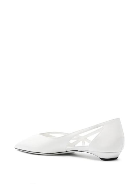 Prada leather flat pumps - White