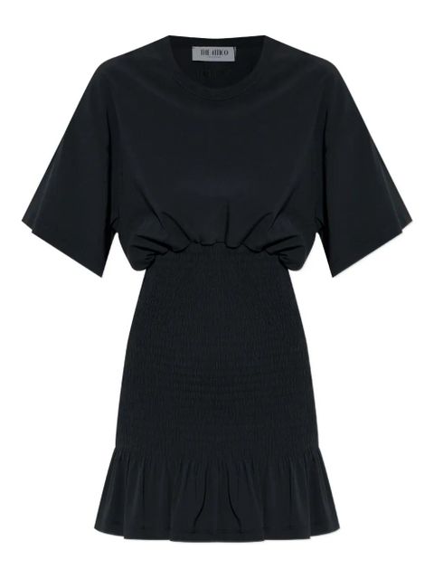 The Attico smocked ruffled mini dress - Black - zdjęcie produktu nr 1