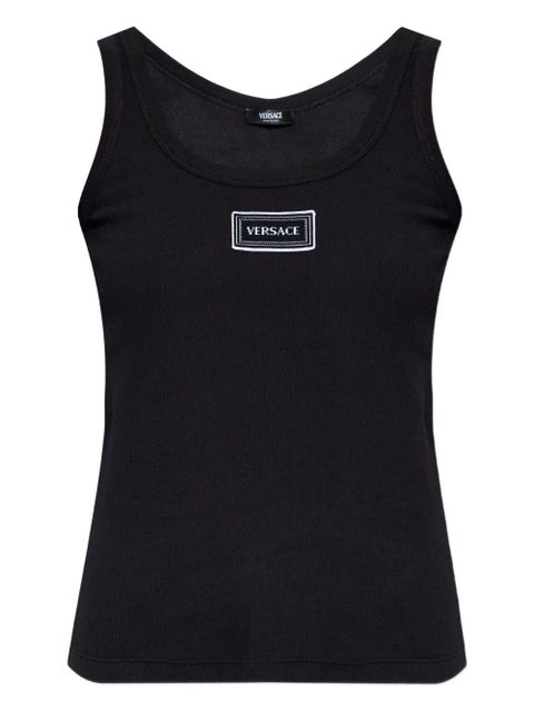 Versace logo-patch tank top - Black - zdjęcie produktu nr 1