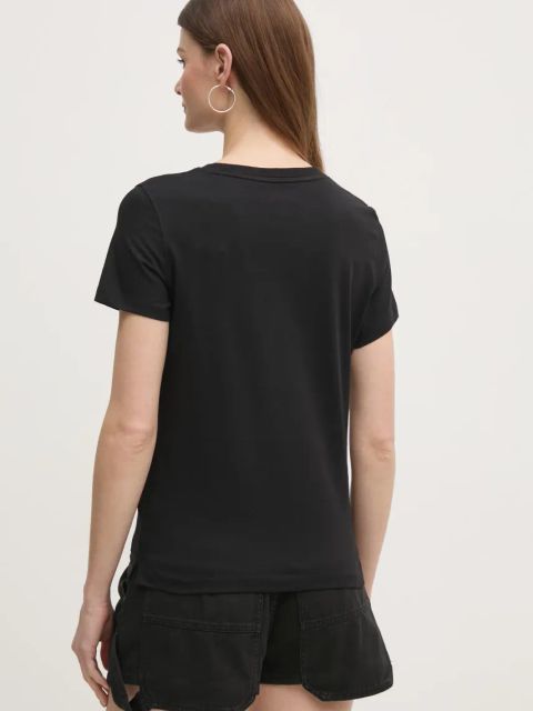 Guess t-shirt bawełniany damski kolor czarny W5RI10 I3Z14