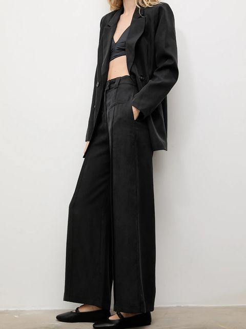 Answear.LAB spodnie damskie kolor czarny szerokie high waist - zdjęcie produktu nr 1