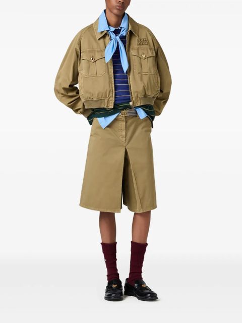 Miu Miu garment-dyed cotton midi skirt - Green - zdjęcie produktu nr 2