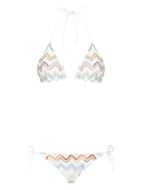 Missoni zigzag-knit bikini set - White - zdjęcie produktu nr 1