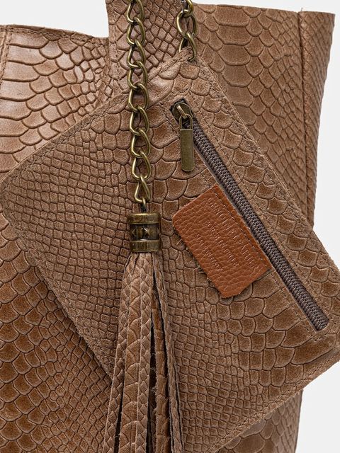 Answear Lab torebka skórzana kolor brązowy