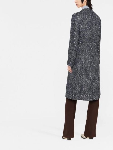 ETRO Pegaso-button tweed coat - Blue