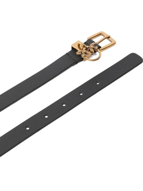 PINKO logo-plaque leather belt - Black