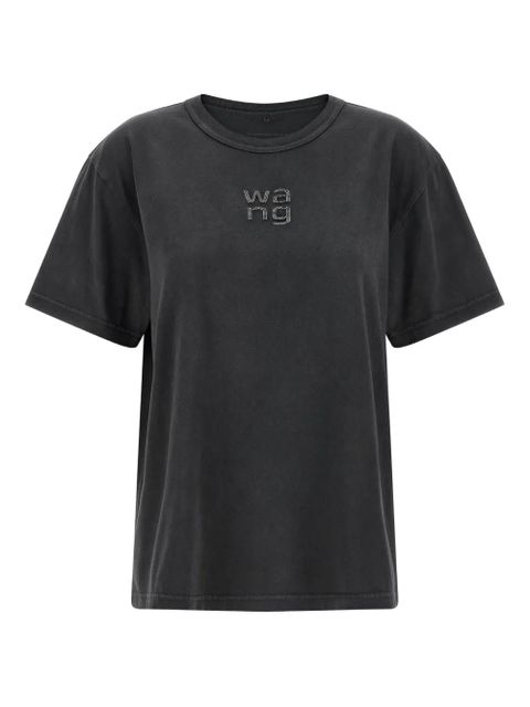 Alexander Wang rhinestone logo T-shirt - Grey - zdjęcie produktu nr 1