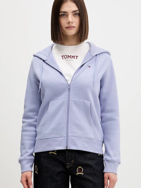 Tommy Jeans bluza damska kolor różowy z kapturem gładka DW0DW19729 - zdjęcie produktu nr 1