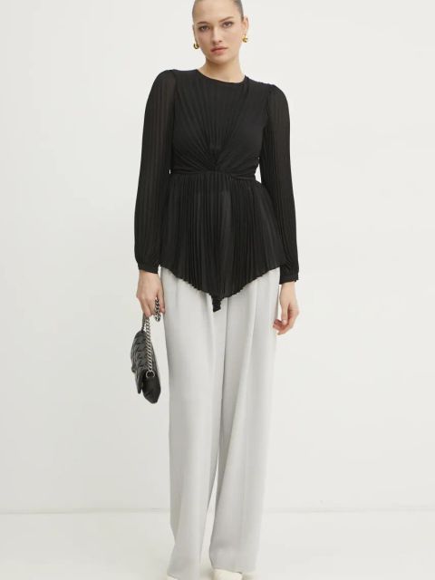 Twinset bluzka damska kolor czarny gładka 251TP2333