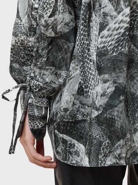 AllSaints koszula z domieszką jedwabiu LEYLA