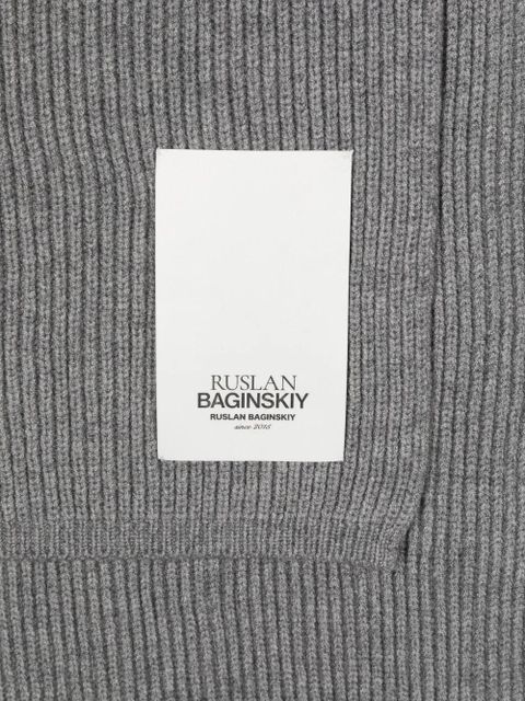 Ruslan Baginskiy logo-patch scarf - Grey