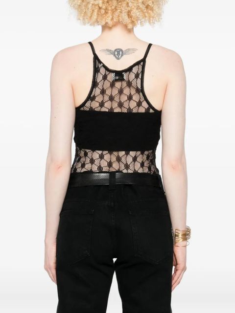 ISABEL MARANT geometric-pattern lace bodysuit - Black