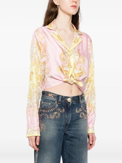 Versace printed silk twill shirt - Pink