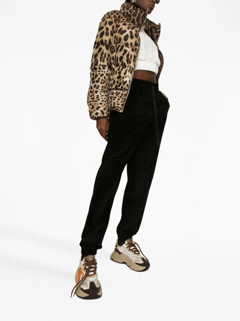 Dolce & Gabbana logo-embroidered drawstring track pants - Black