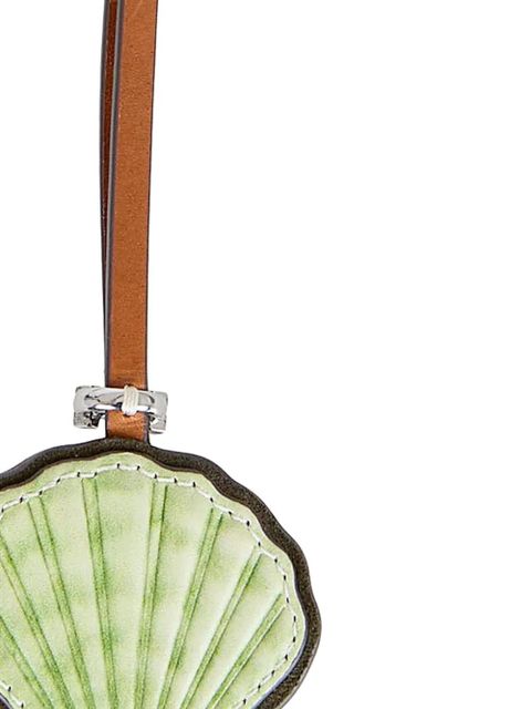 Tory Burch shell-motif leather keyring - Green - zdjęcie produktu nr 2